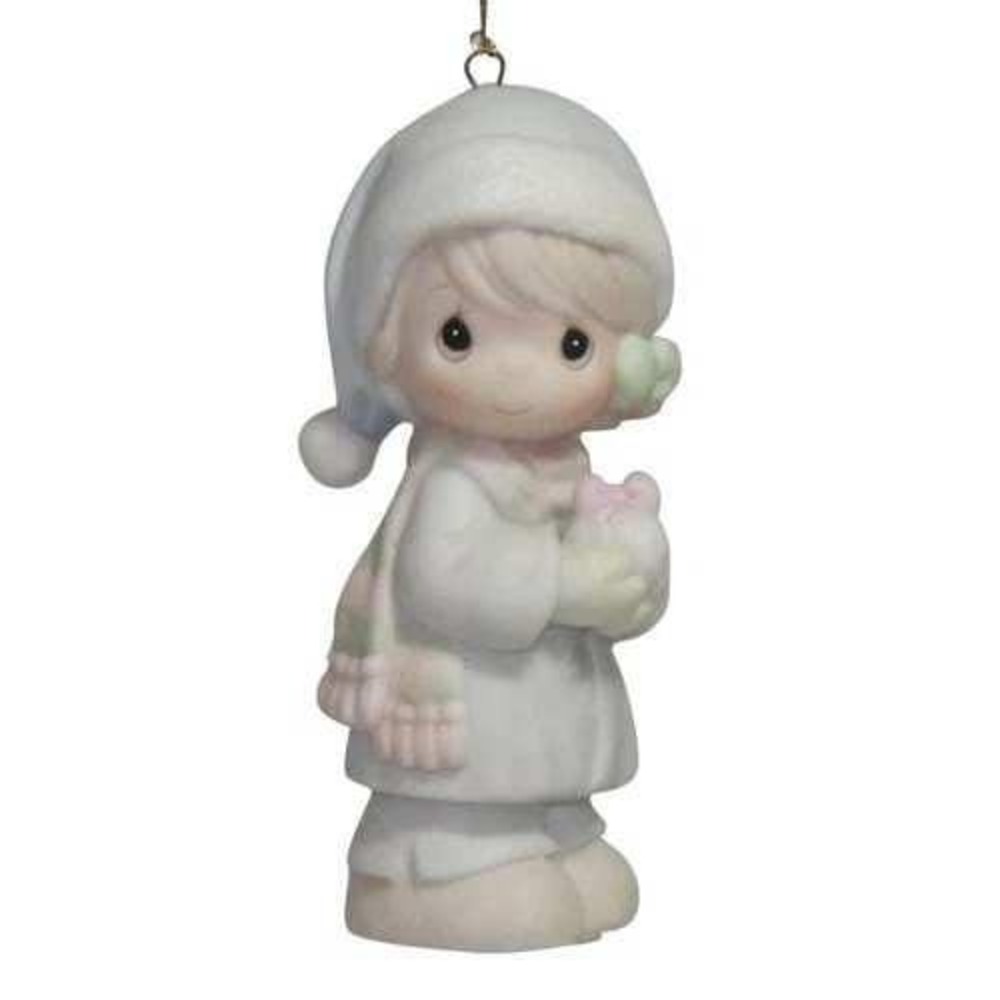 Precious Moments Ornament May All Your Christmases Be White Boy Winter Boxed